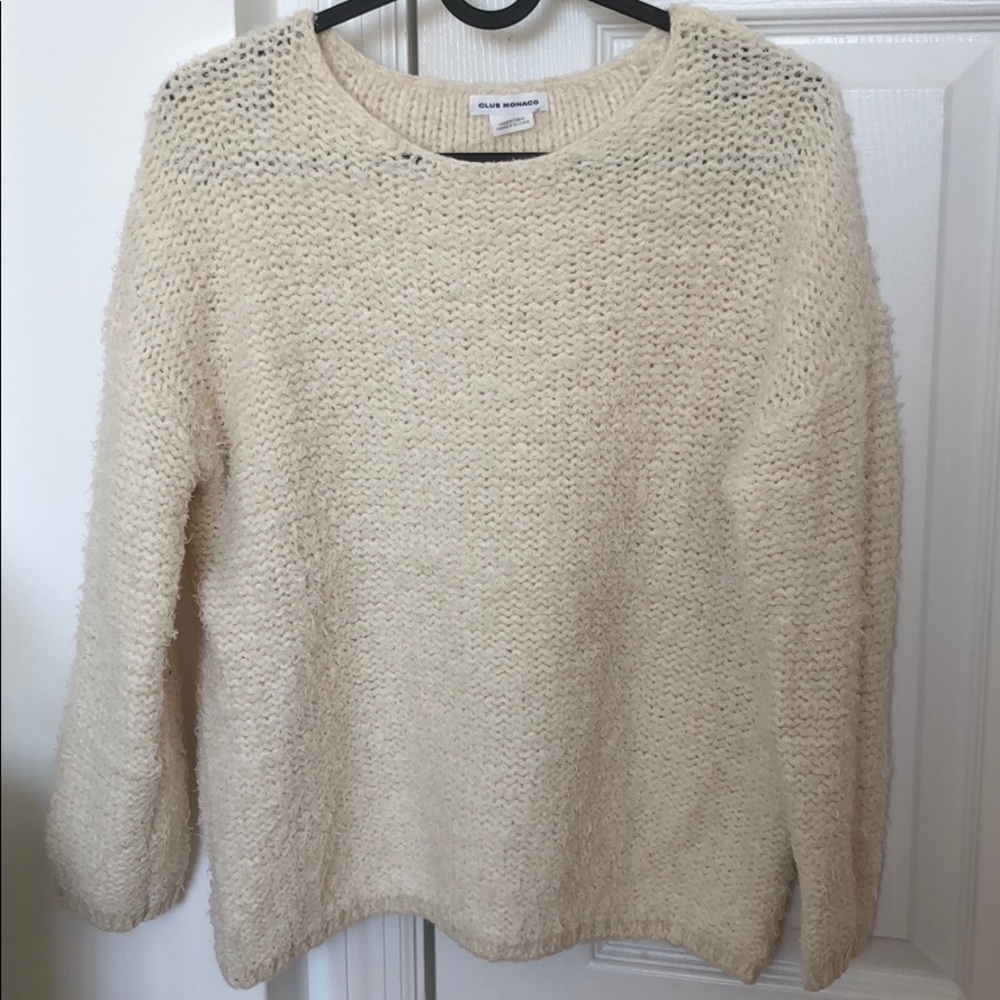 NWOT Club Monaco Fuzzy Knit Sweater